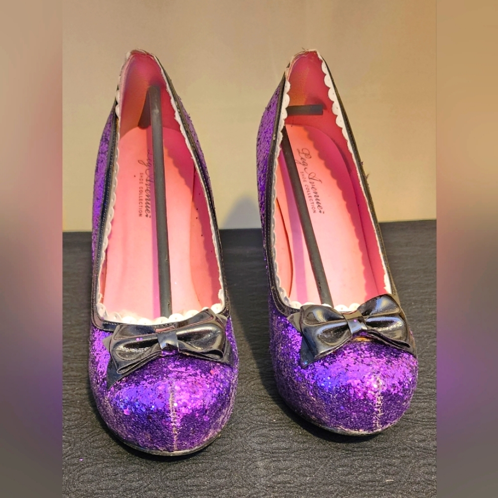 Leg Avenue Purple Glitter Heels